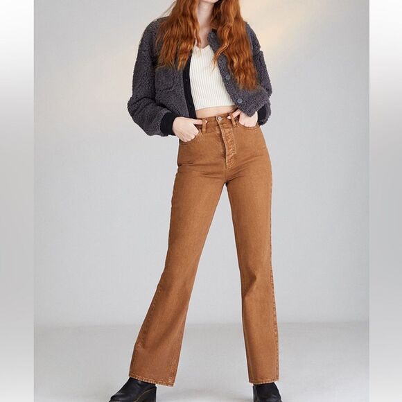 PacSun Brown High Waisted Bootcut Jeans Size 28 - Picture 1 of 16